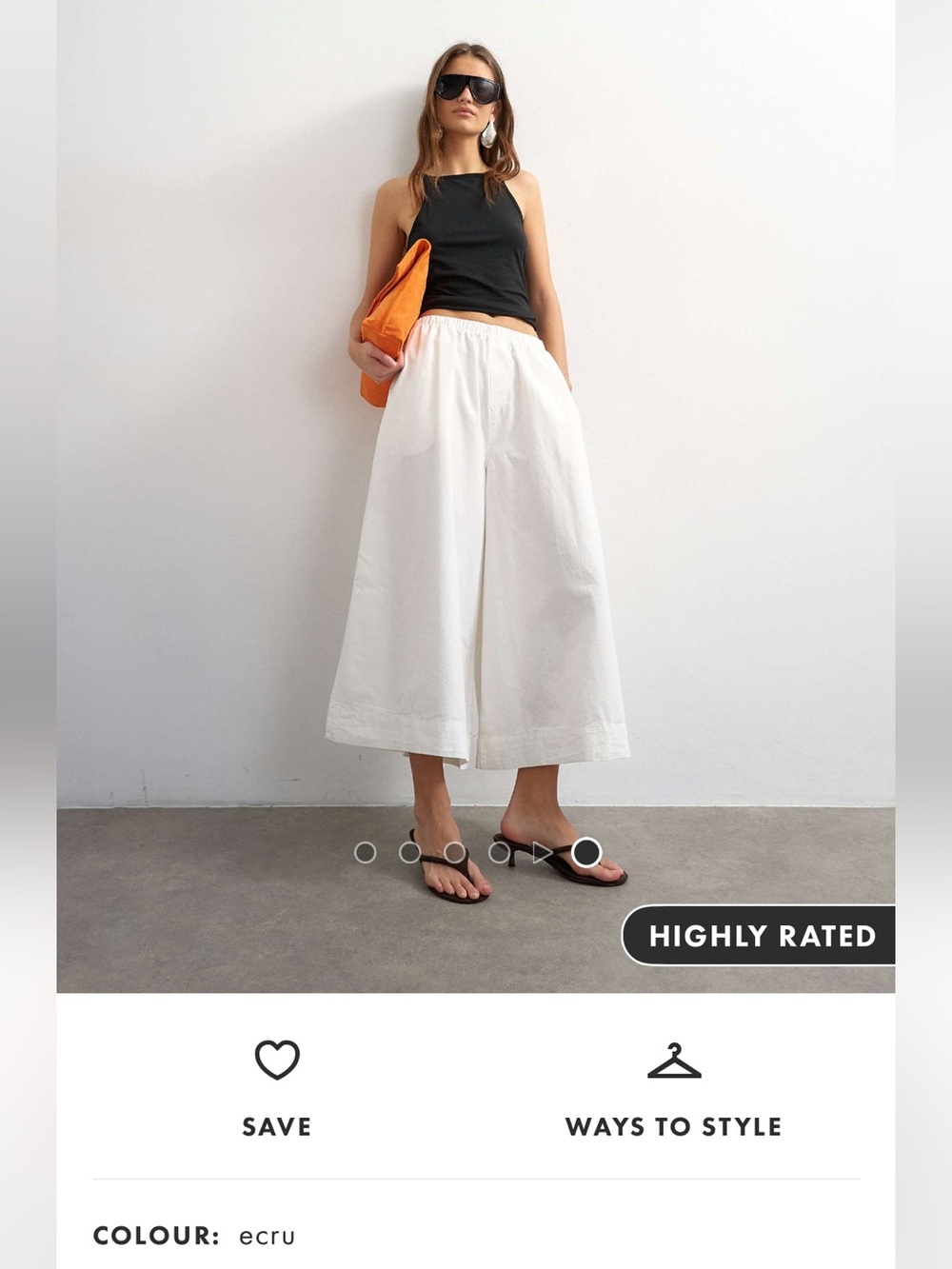 Topshop A-line Culottes in Ecru